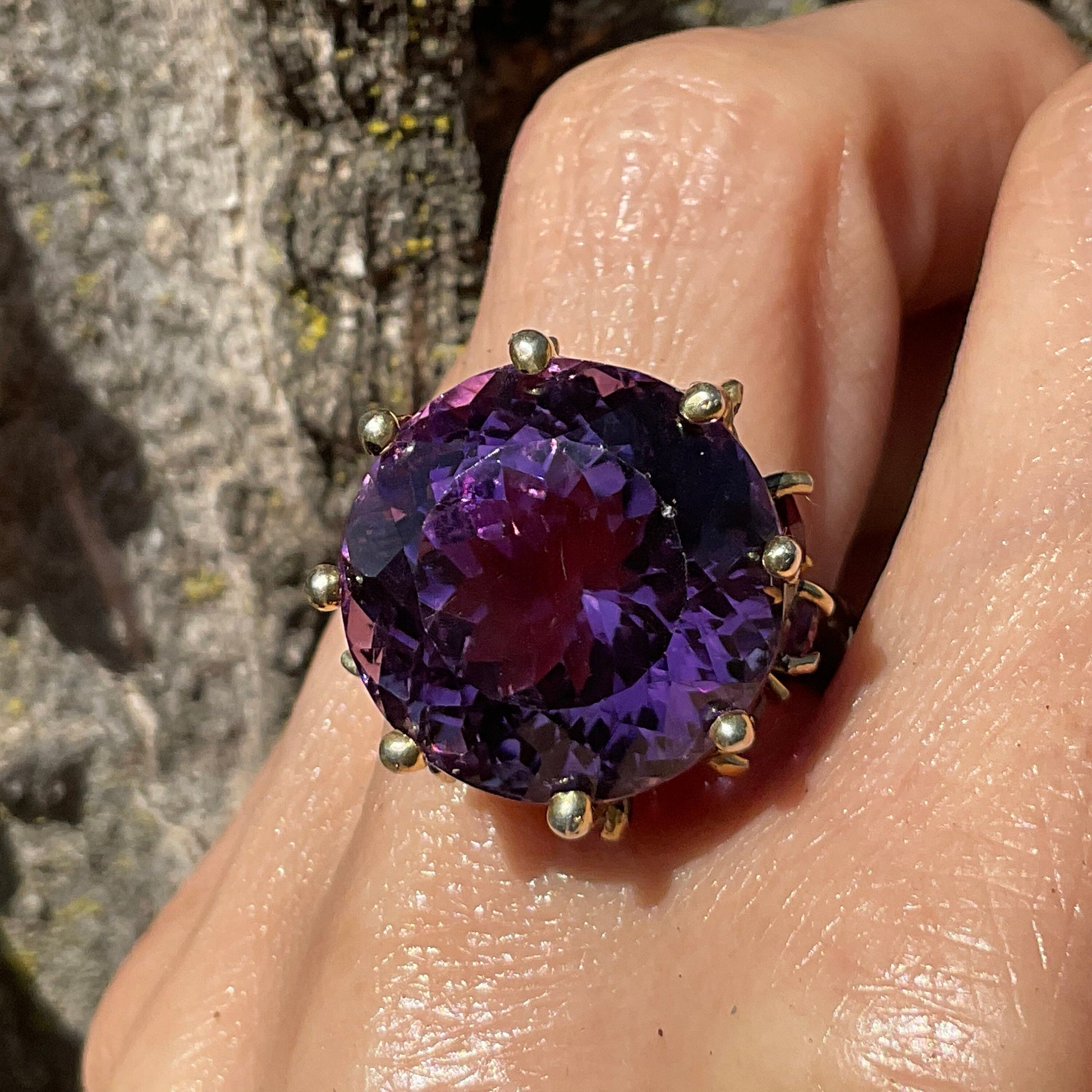 Sterling Silver Statement rhodolite  Amethyst fancy Ring 9 Colors Of Etnika