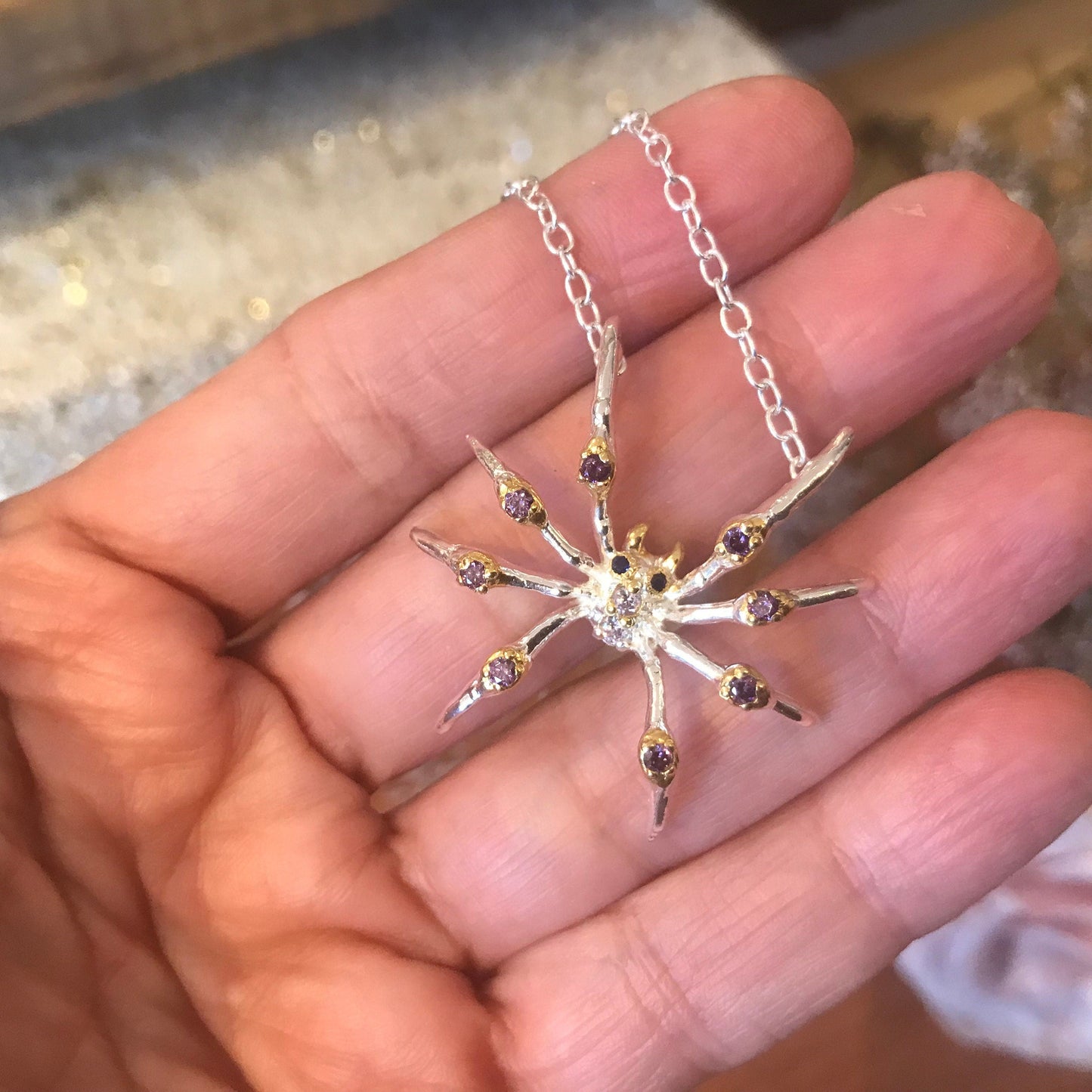 Sterling silver  spider necklace Colors Of Etnika