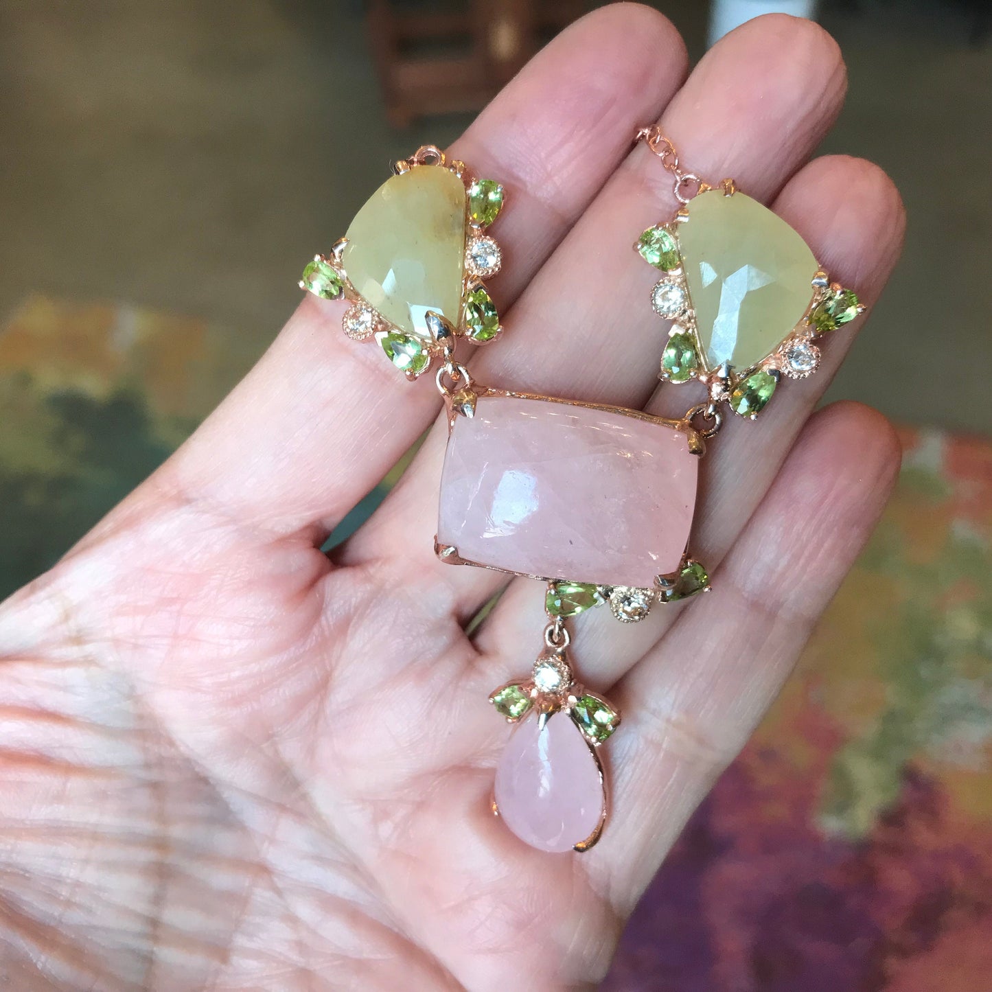 sterling silver pink morganite sapphire necklace Colors Of Etnika