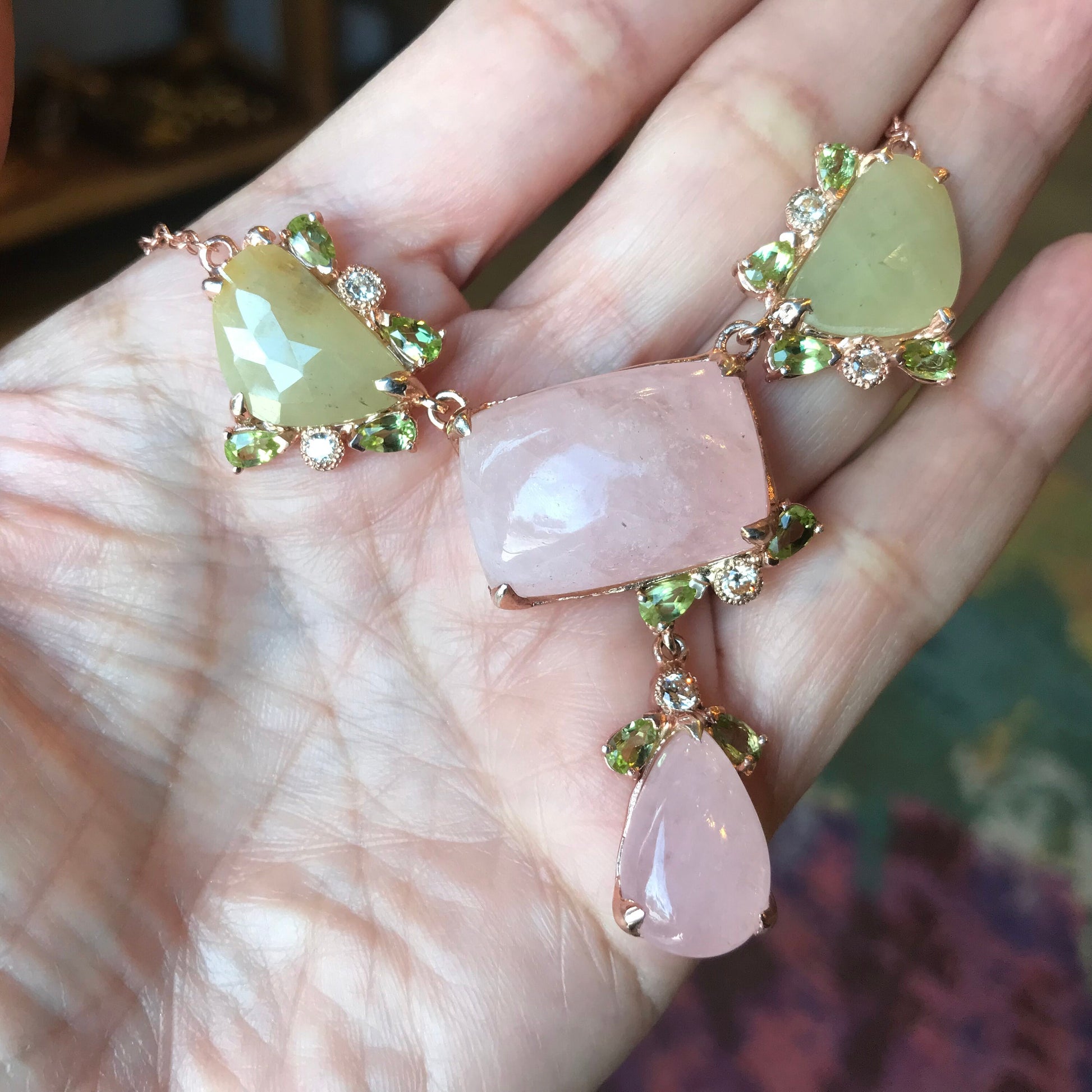 sterling silver pink morganite sapphire necklace Colors Of Etnika