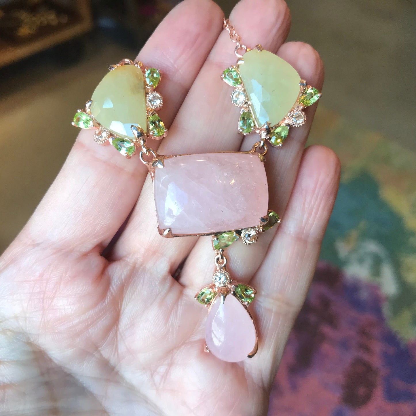 sterling silver pink morganite sapphire necklace Colors Of Etnika