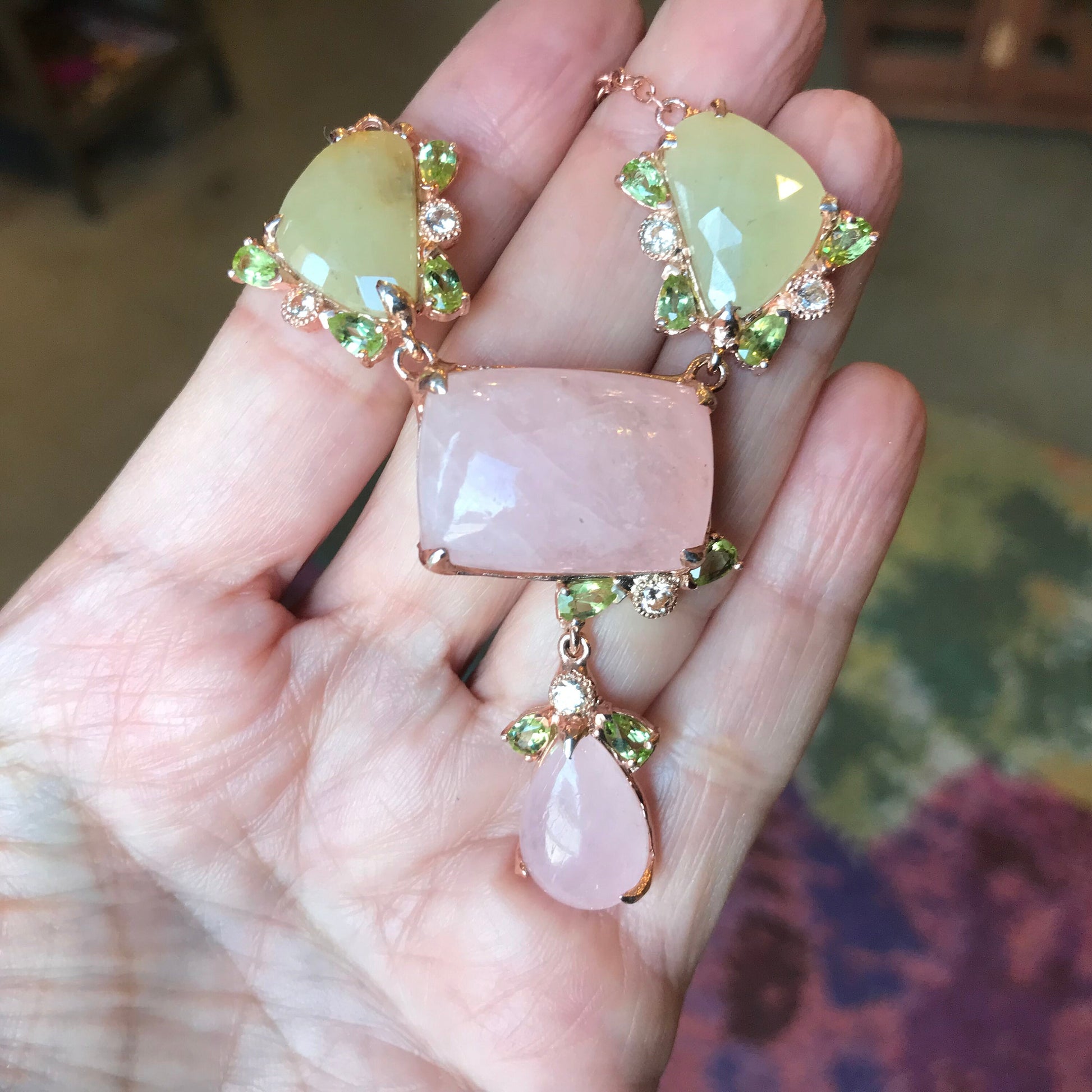 sterling silver pink morganite sapphire necklace Colors Of Etnika