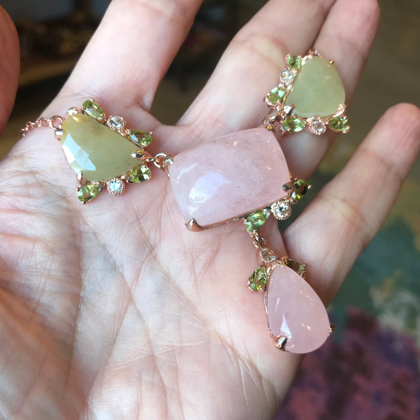 sterling silver pink morganite sapphire necklace Colors Of Etnika