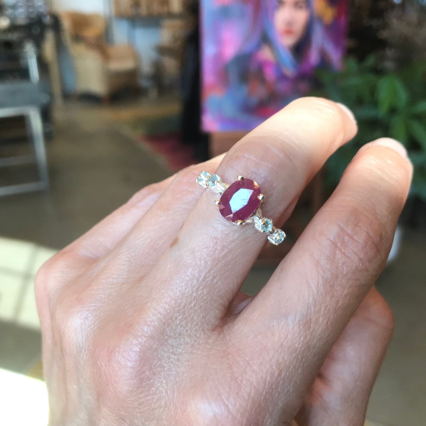 sterling silver ruby artisan ring 8