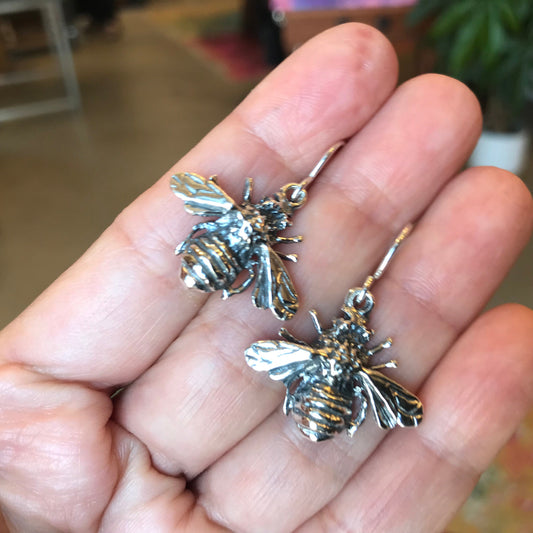 Sterling Silver bee dangle earrings