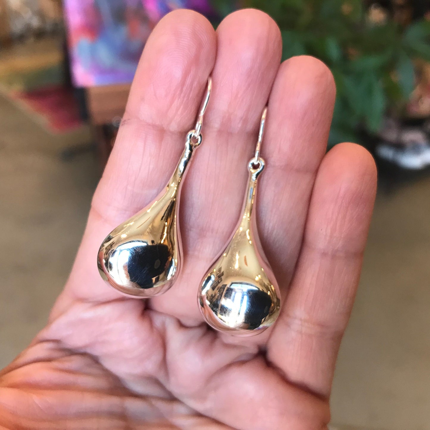 sterling silver dangle water drops dangle  Earrings