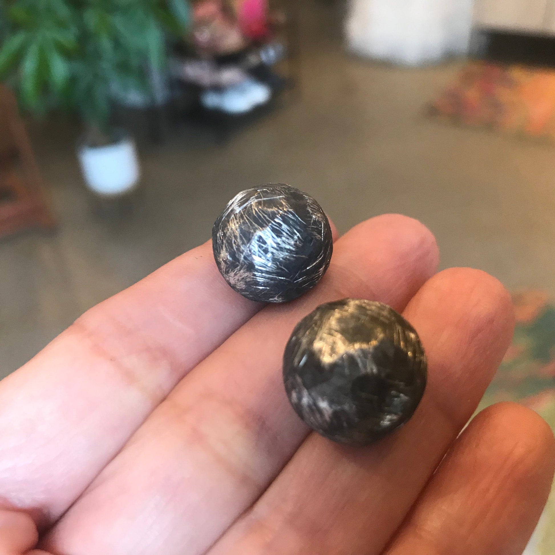 sterling silver large black post sphere ball earrings Colors Of Etnika