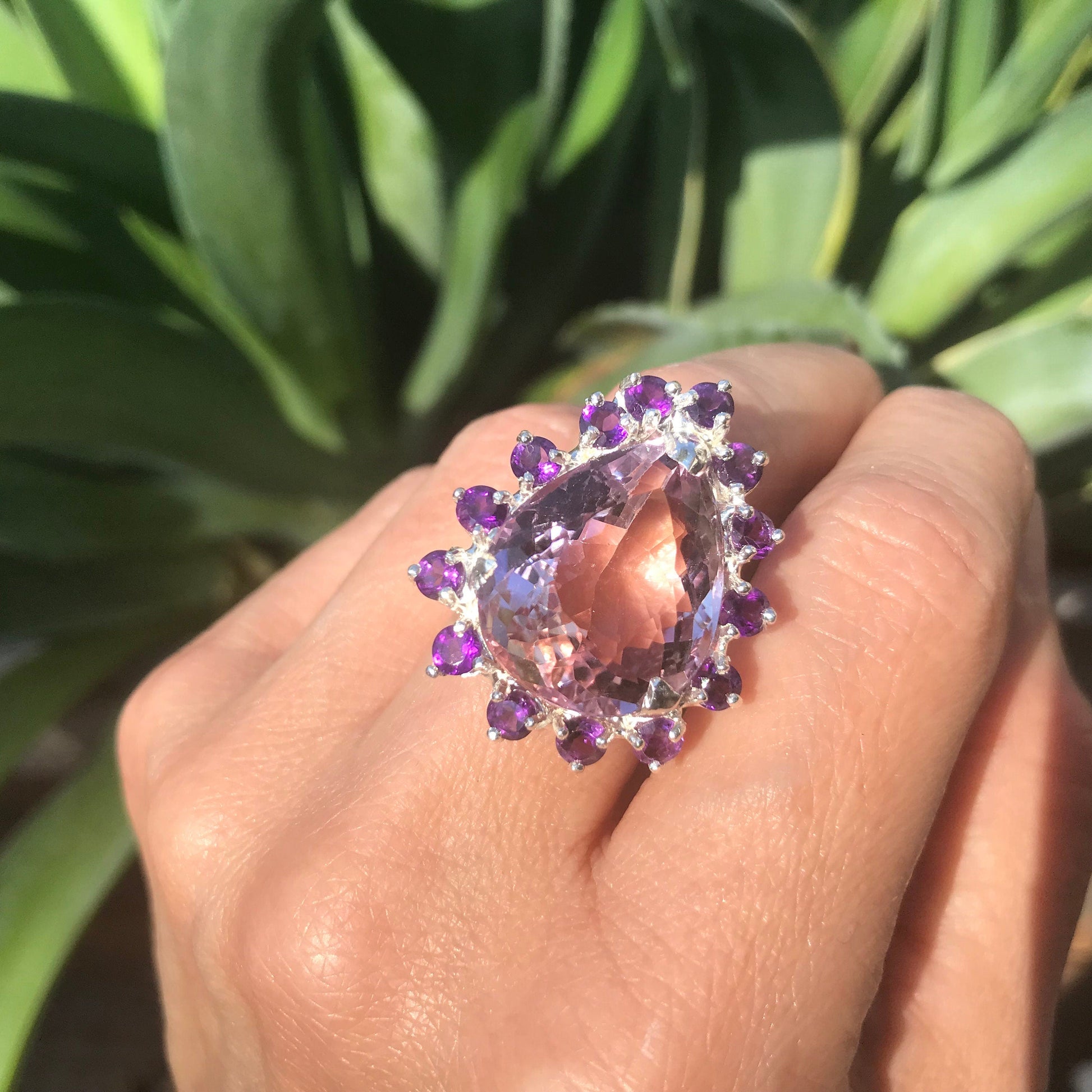 Sterling Silver ametrine Statement amethyst ring 9 Colors Of Etnika