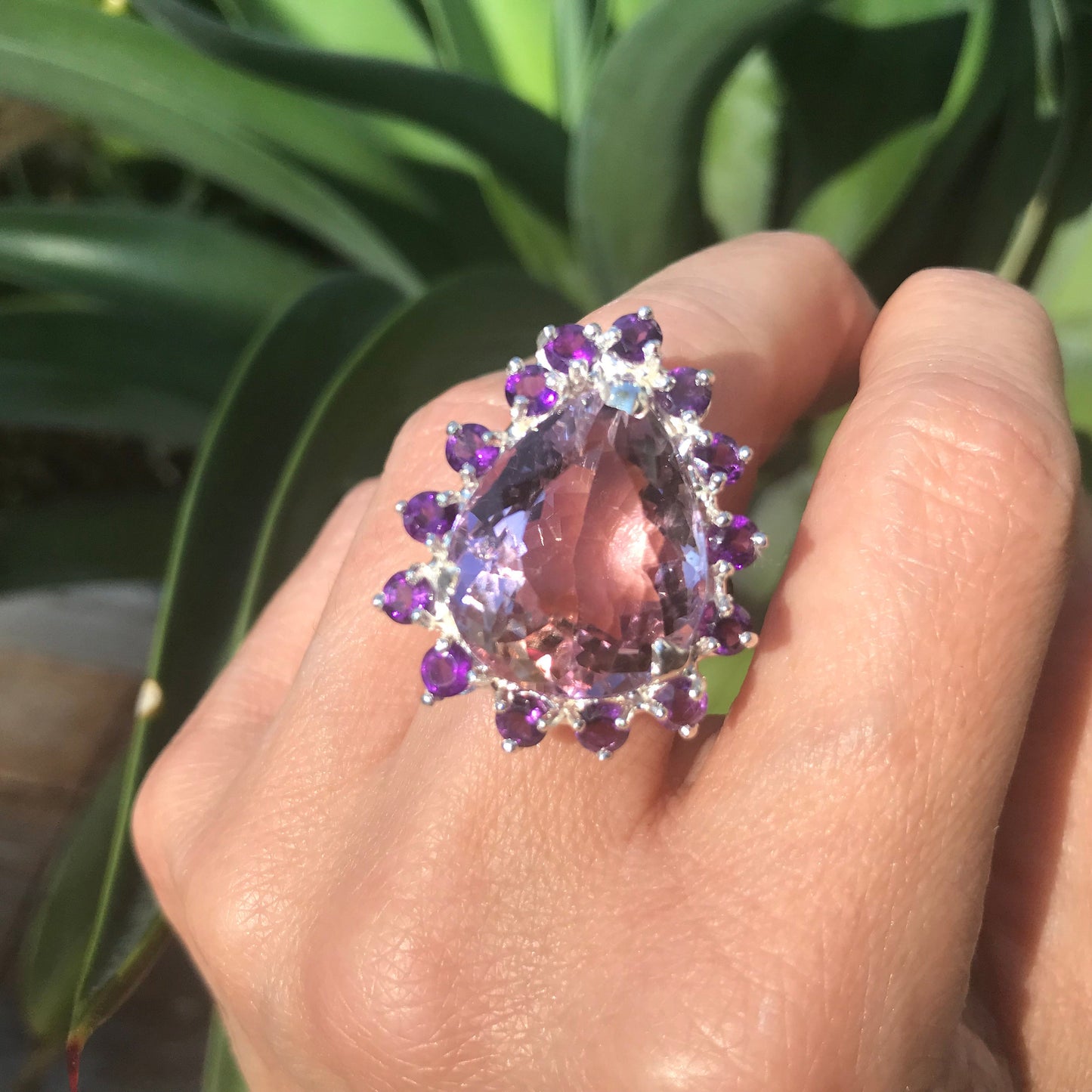 Sterling Silver ametrine Statement amethyst ring 9 Colors Of Etnika