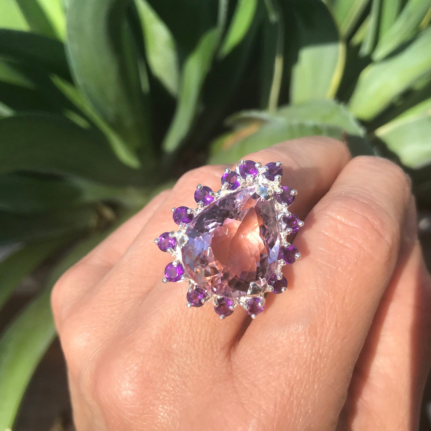 Sterling Silver ametrine Statement amethyst ring 9 Colors Of Etnika