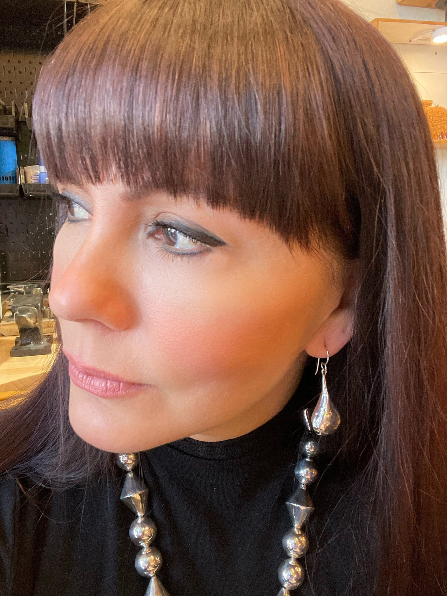 sterling silver dangle water drops dangle  Earrings