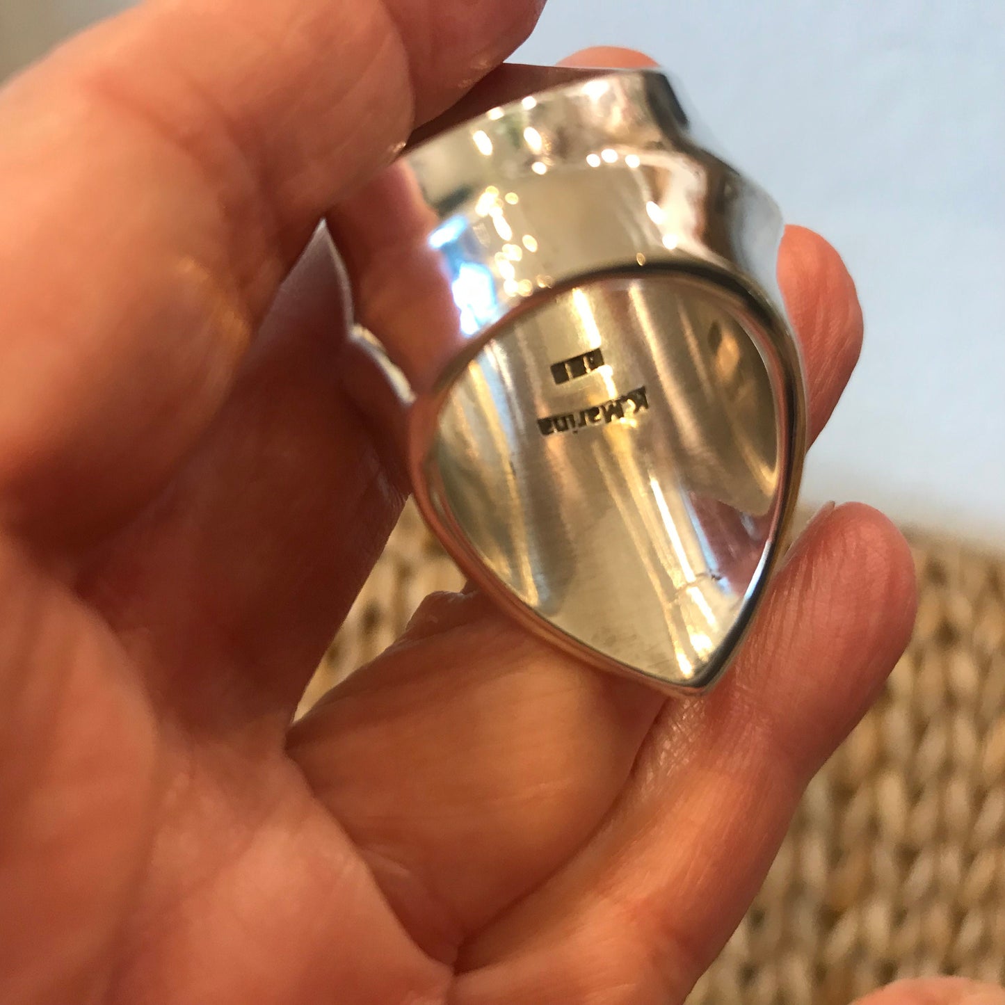 Sterling Silver Modernist Abstract oversize knuckle Statement Ring 7