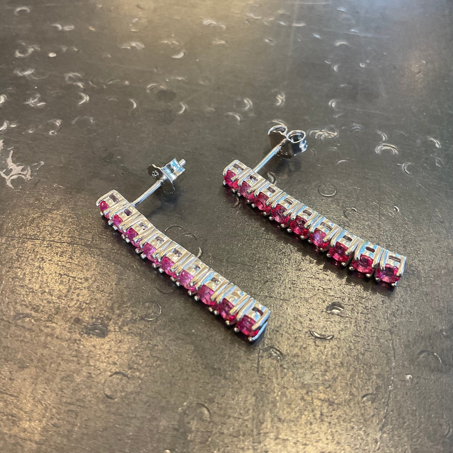 Sterling Silver pink topaz dangle earrings Colors Of Etnika