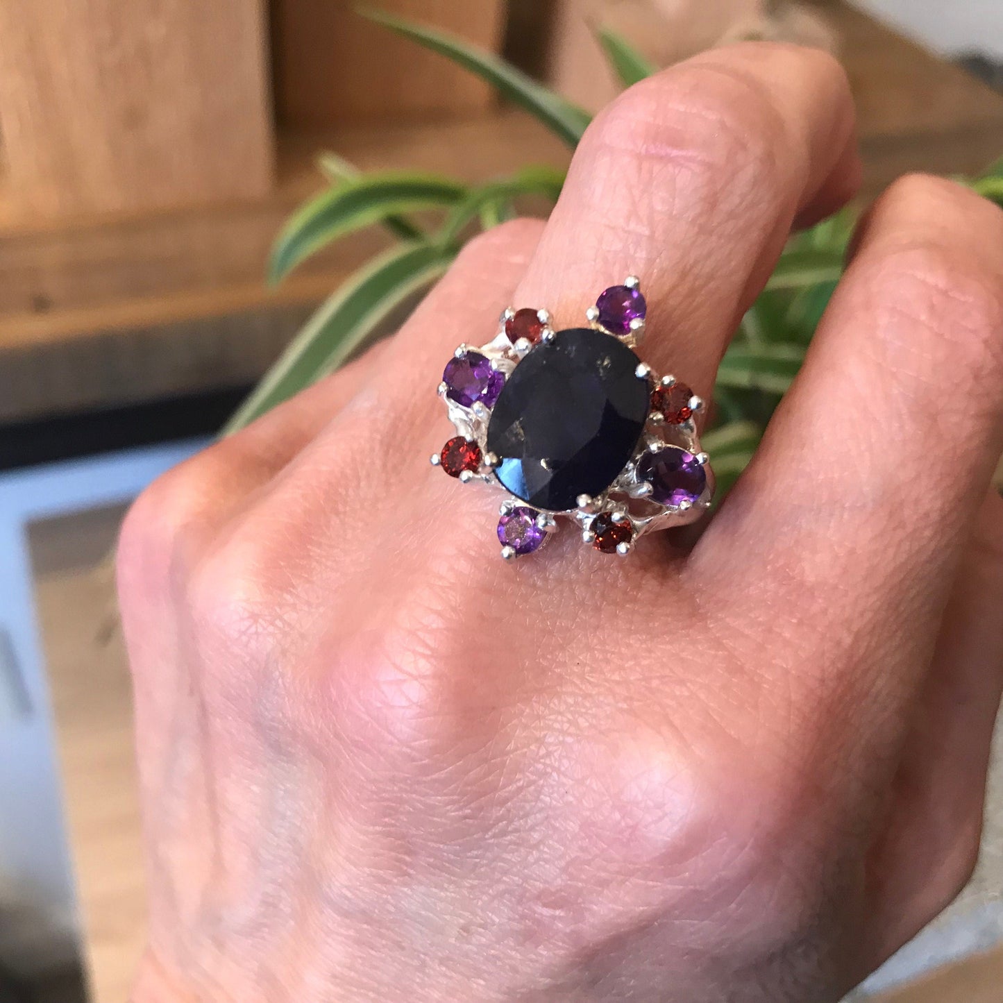 Sterling Silver sapphire amethyst Ring 9 Colors Of Etnika