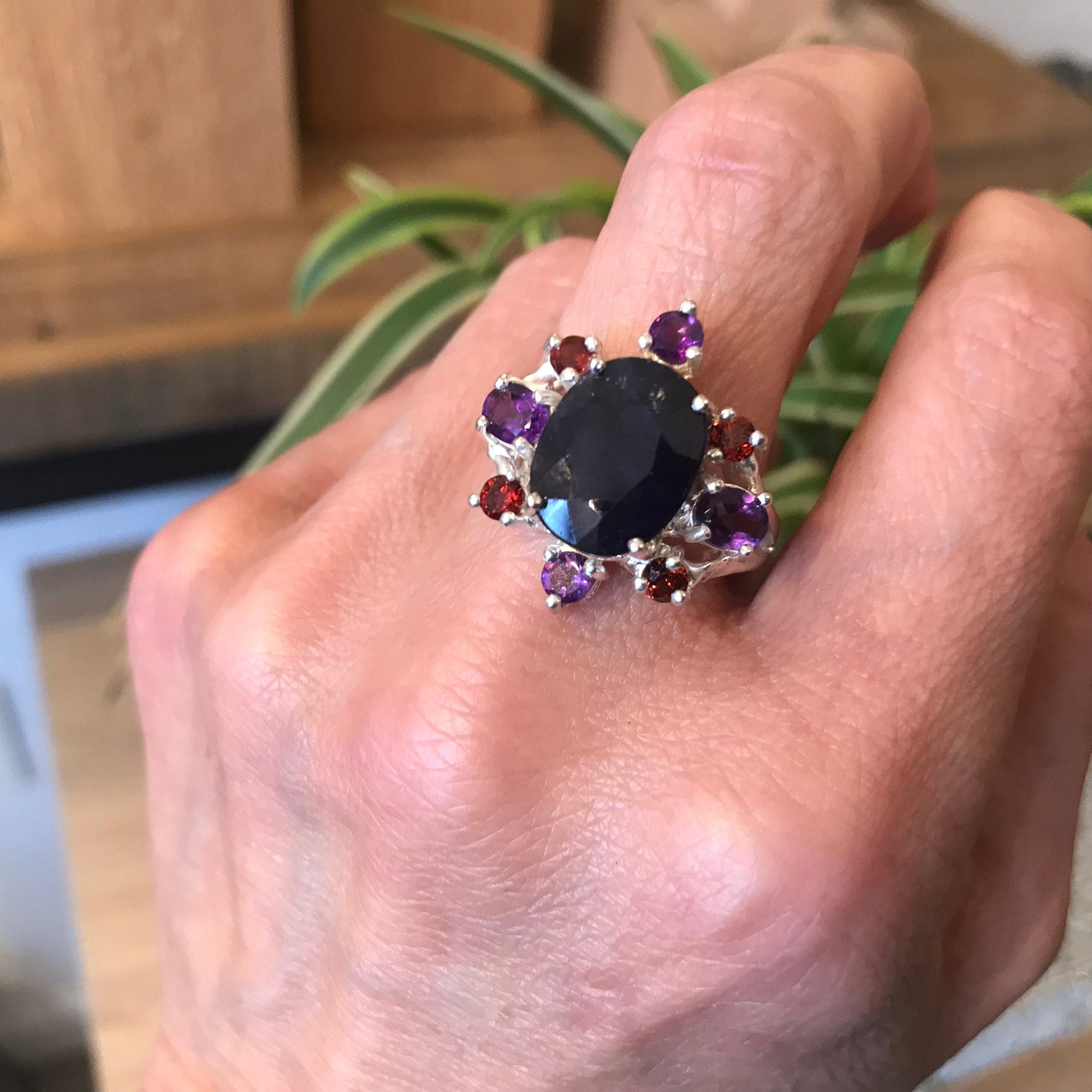 Sterling Silver sapphire amethyst Ring 9 Colors Of Etnika