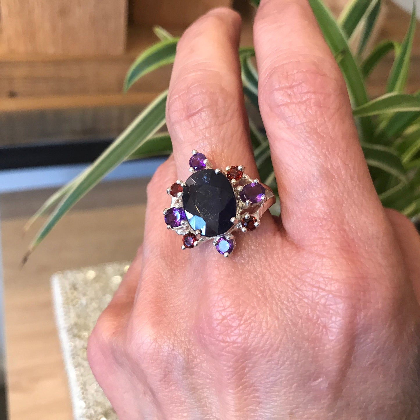 Sterling Silver sapphire amethyst Ring 9 Colors Of Etnika