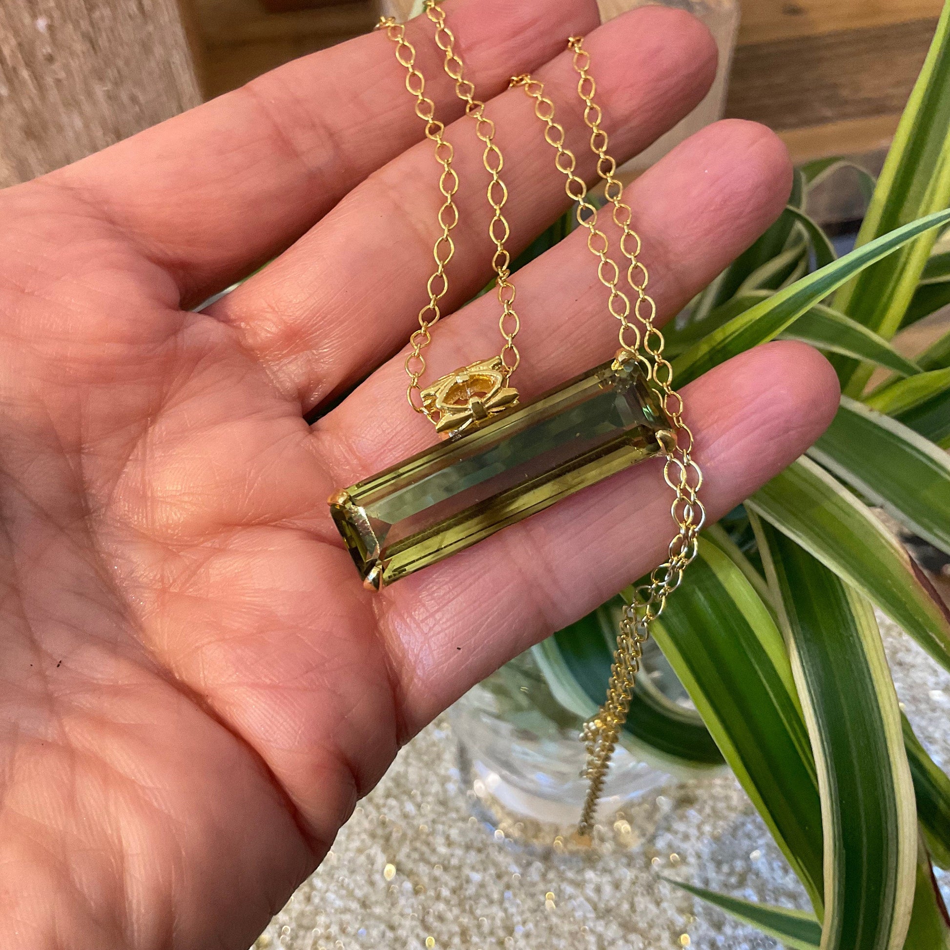 sterling silver Natural lemon quartz gold  pendant with necklace Colors Of Etnika