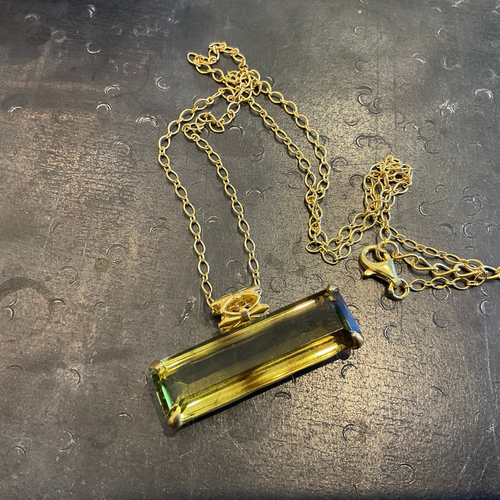 sterling silver Natural lemon quartz gold  pendant with necklace Colors Of Etnika