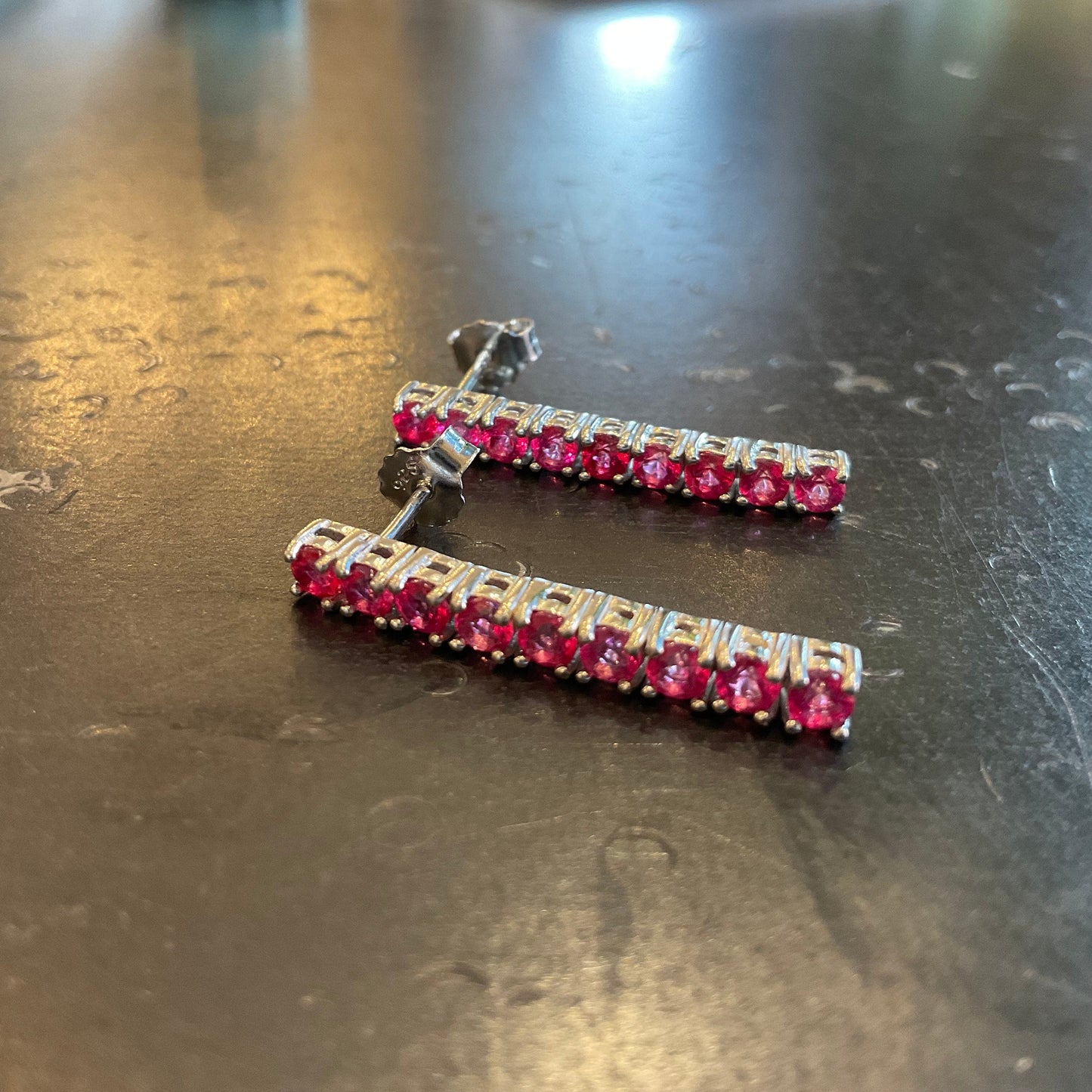 Sterling Silver pink topaz dangle earrings Colors Of Etnika