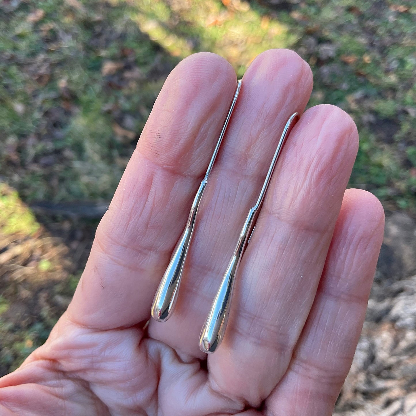 sterling silver Modernist melted drop tear drops  Earrings Colors Of Etnika