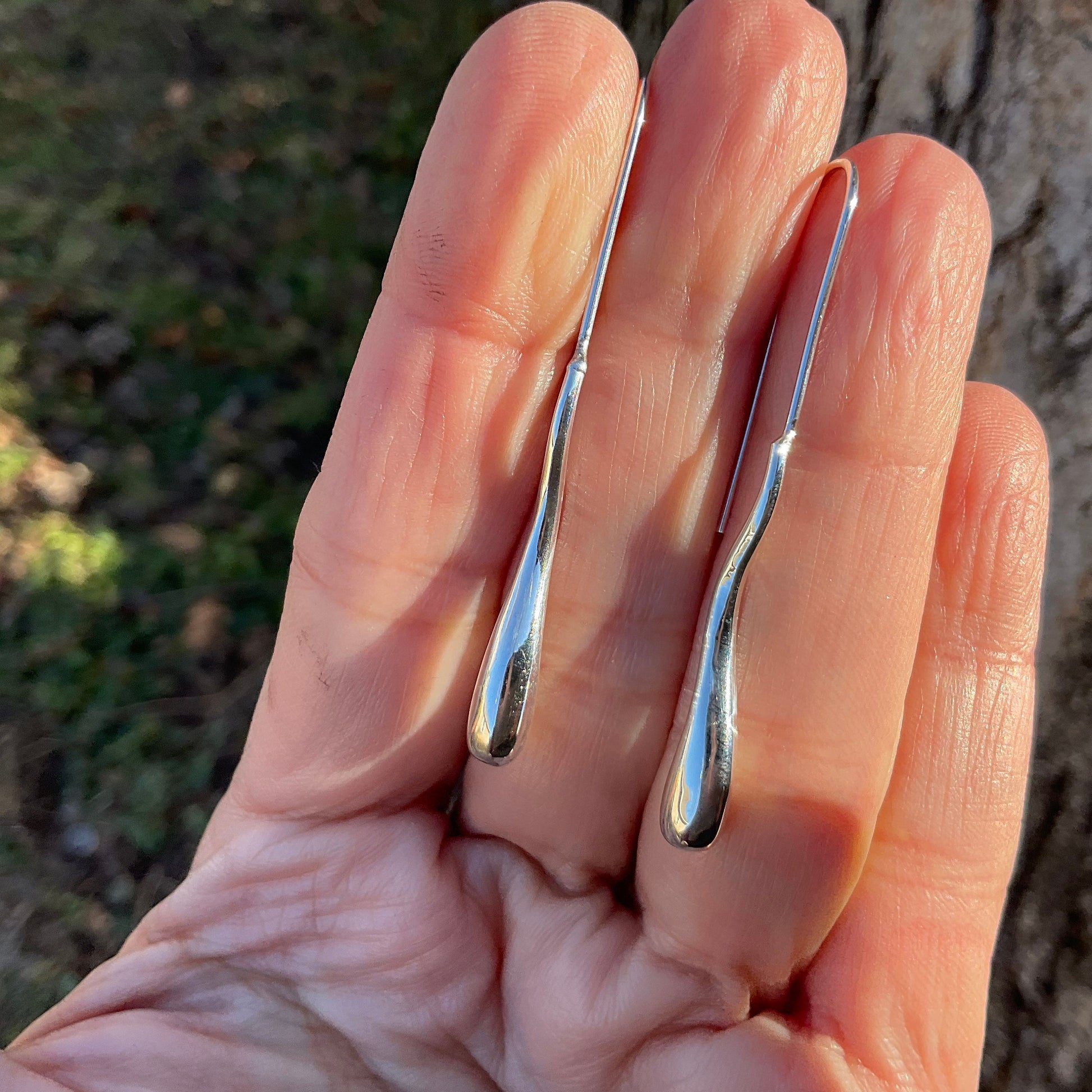 sterling silver Modernist melted drop tear drops  Earrings Colors Of Etnika