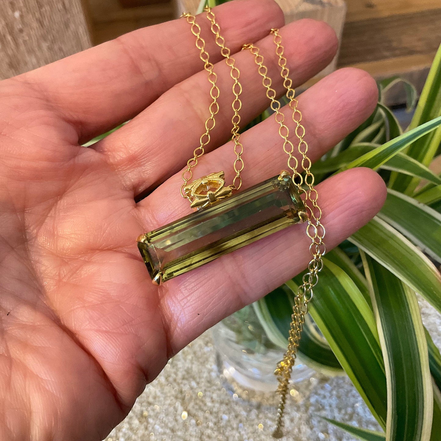 sterling silver Natural lemon quartz gold  pendant with necklace Colors Of Etnika