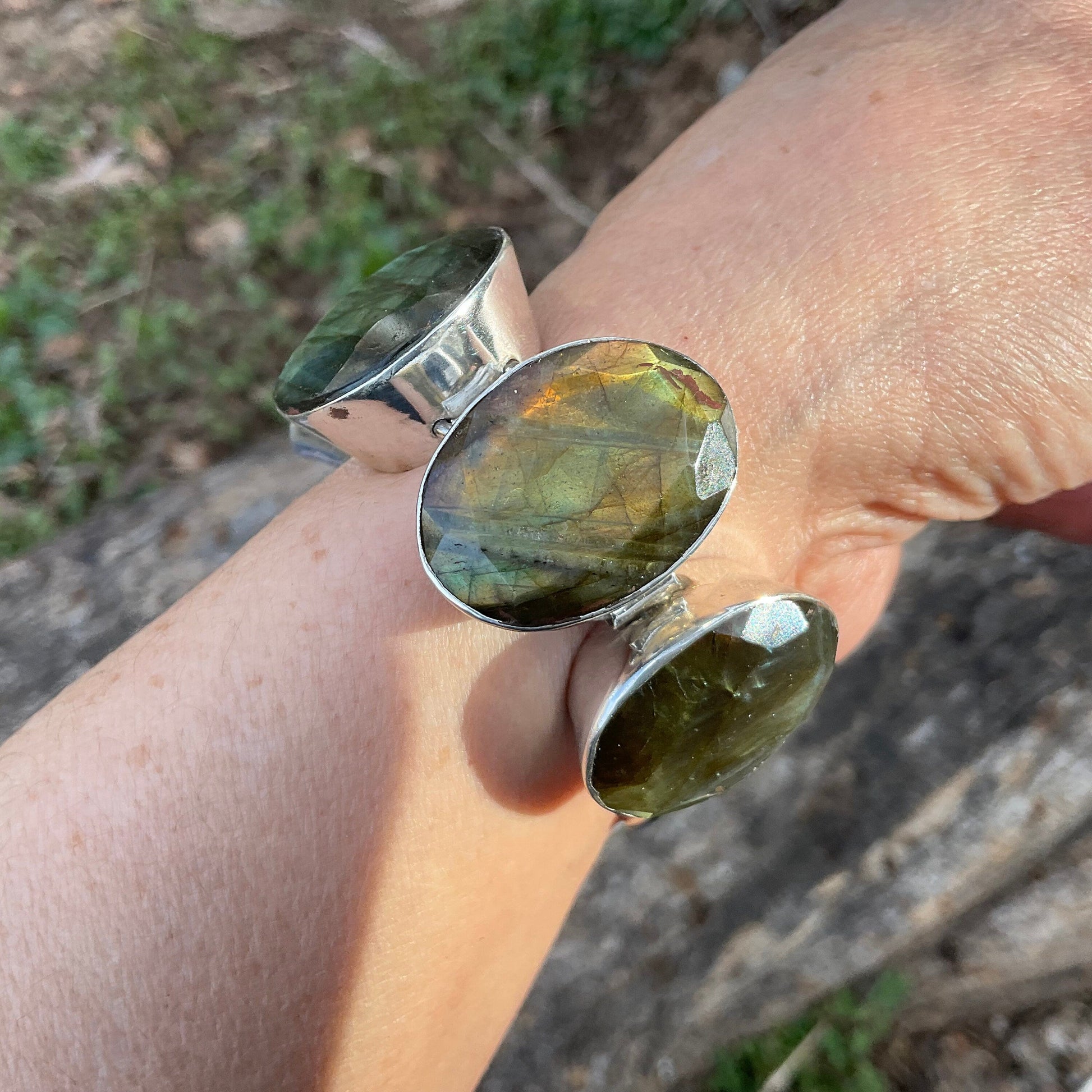 sterling silver Natural labradorite bracelet Colors Of Etnika