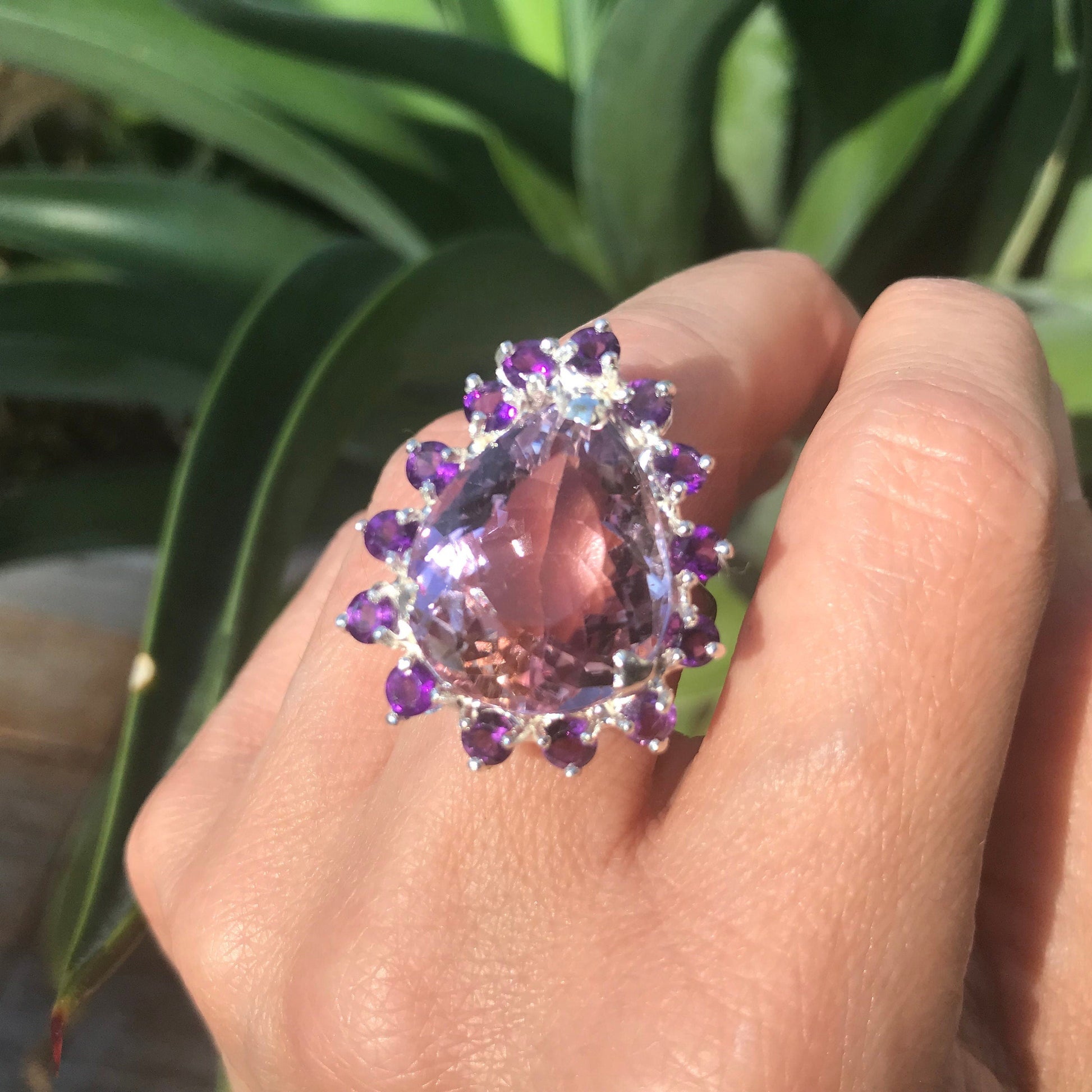Sterling Silver ametrine Statement amethyst ring 9 Colors Of Etnika