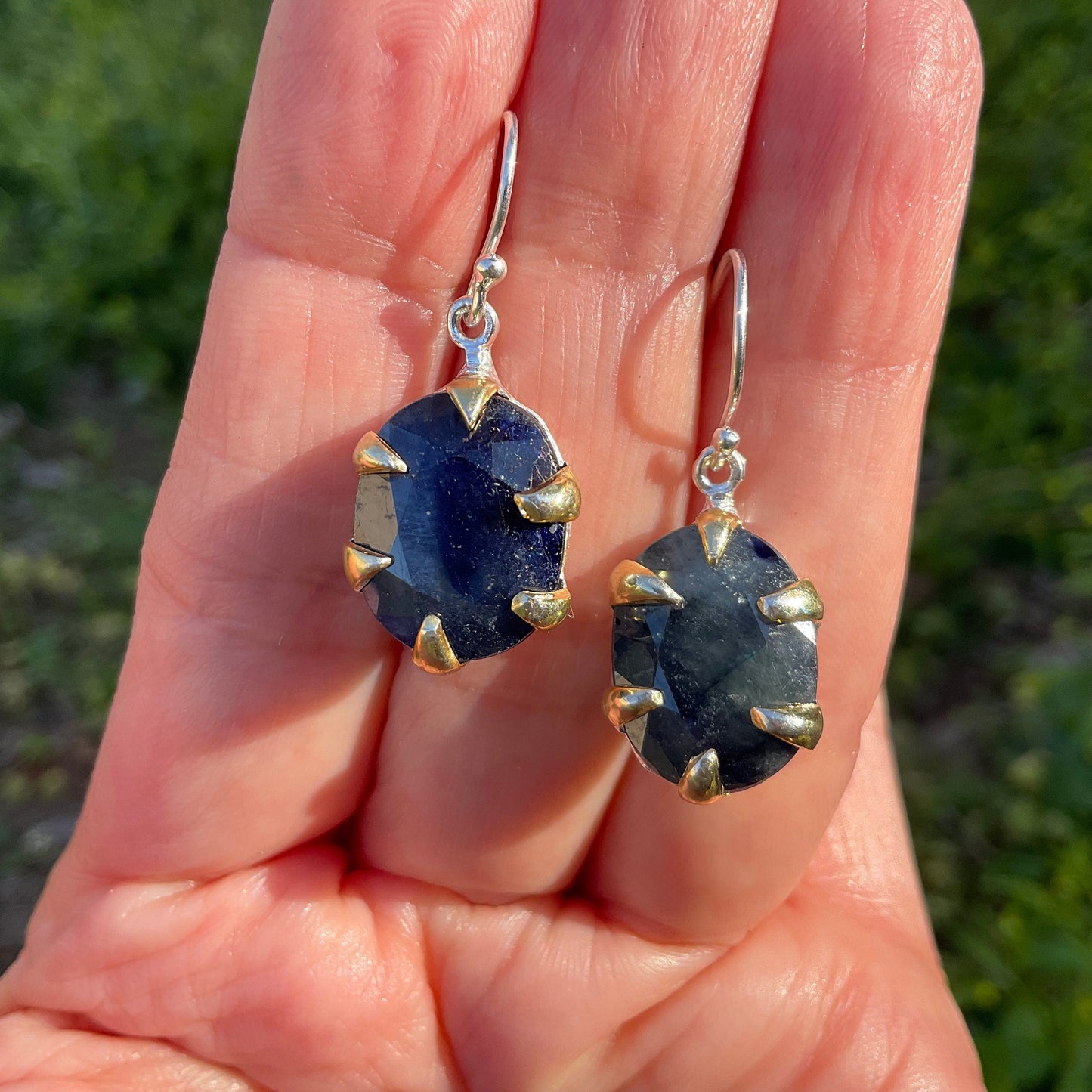 sterling Silver blue sapphire dangle  Earrings Colors Of Etnika