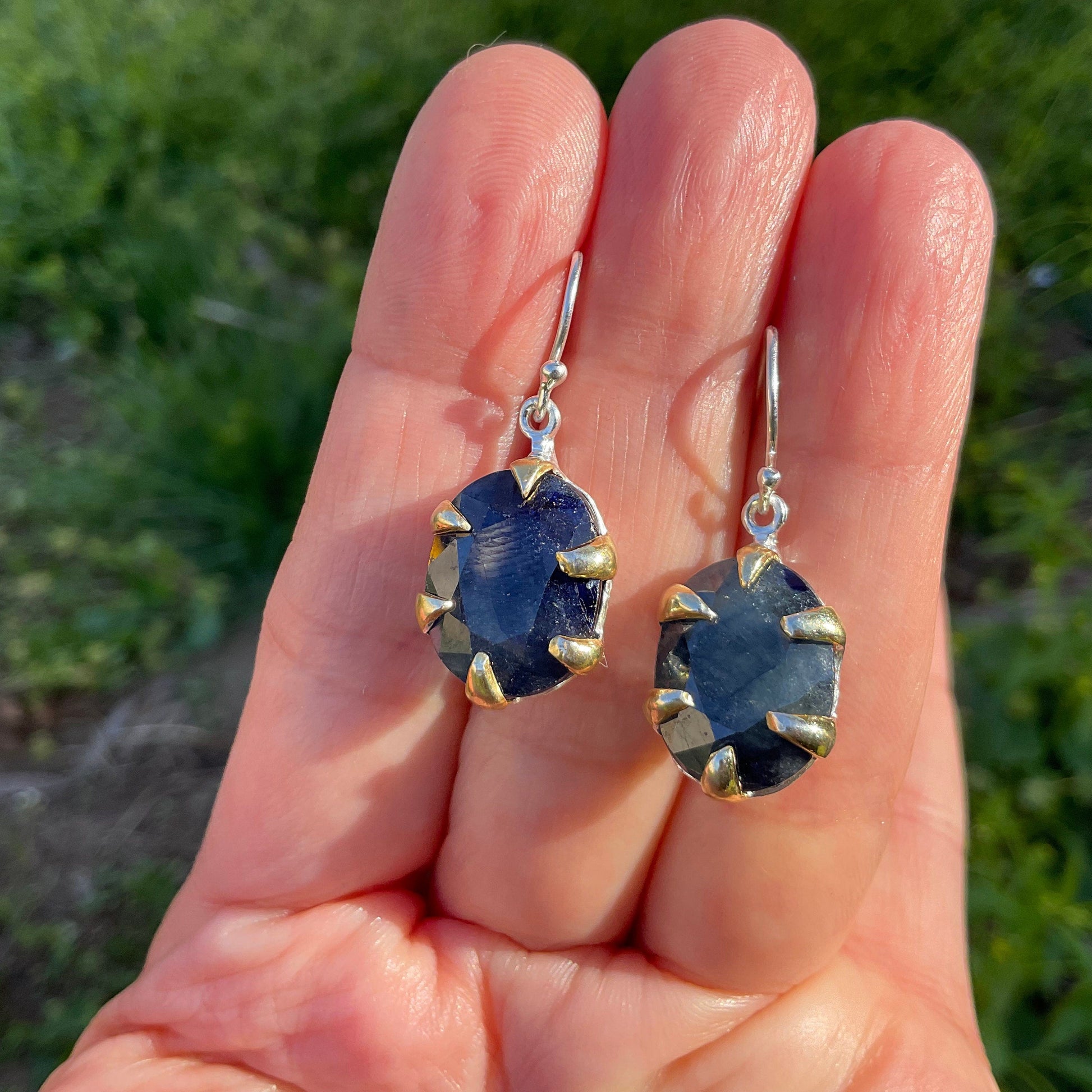 sterling Silver blue sapphire dangle  Earrings Colors Of Etnika