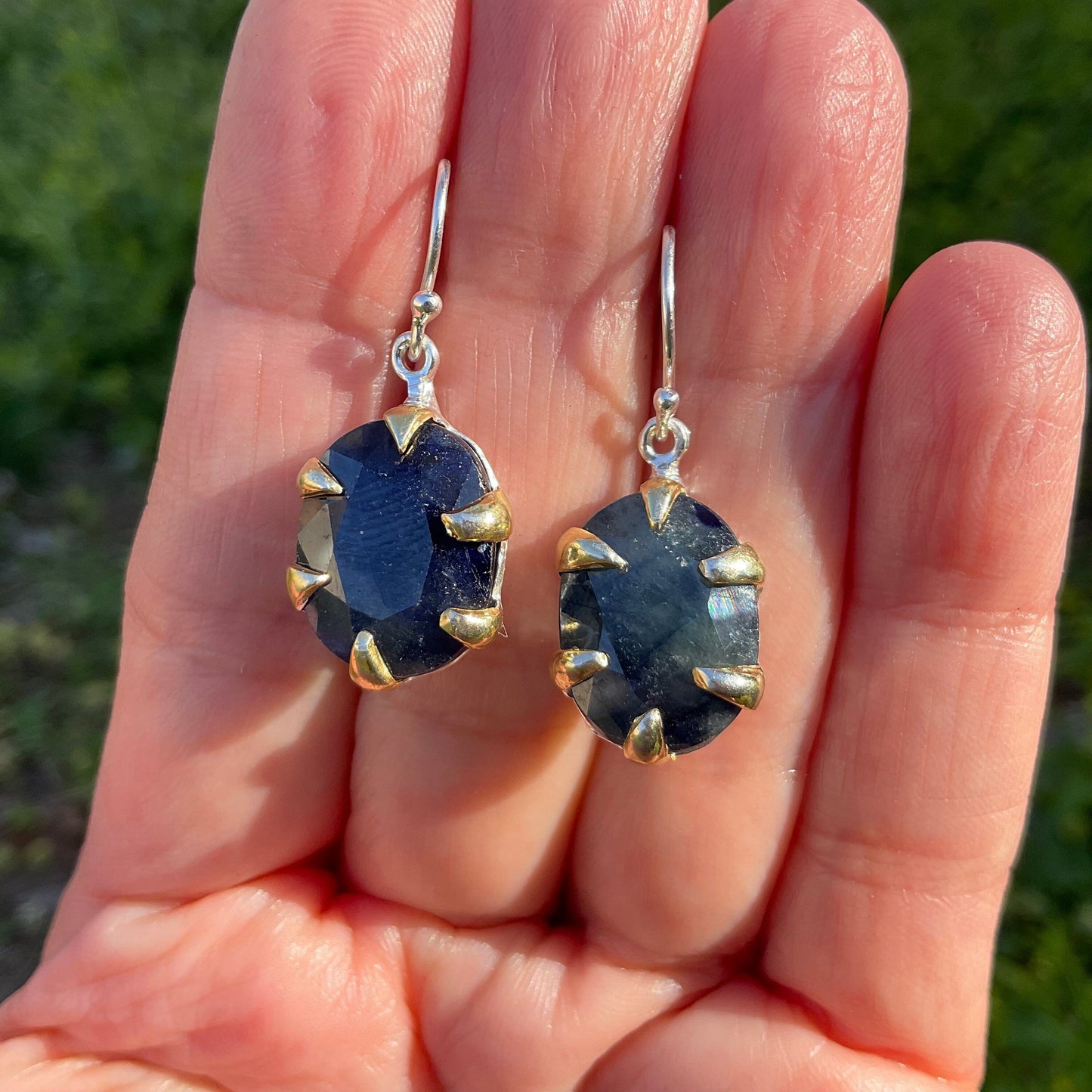 sterling Silver blue sapphire dangle  Earrings Colors Of Etnika