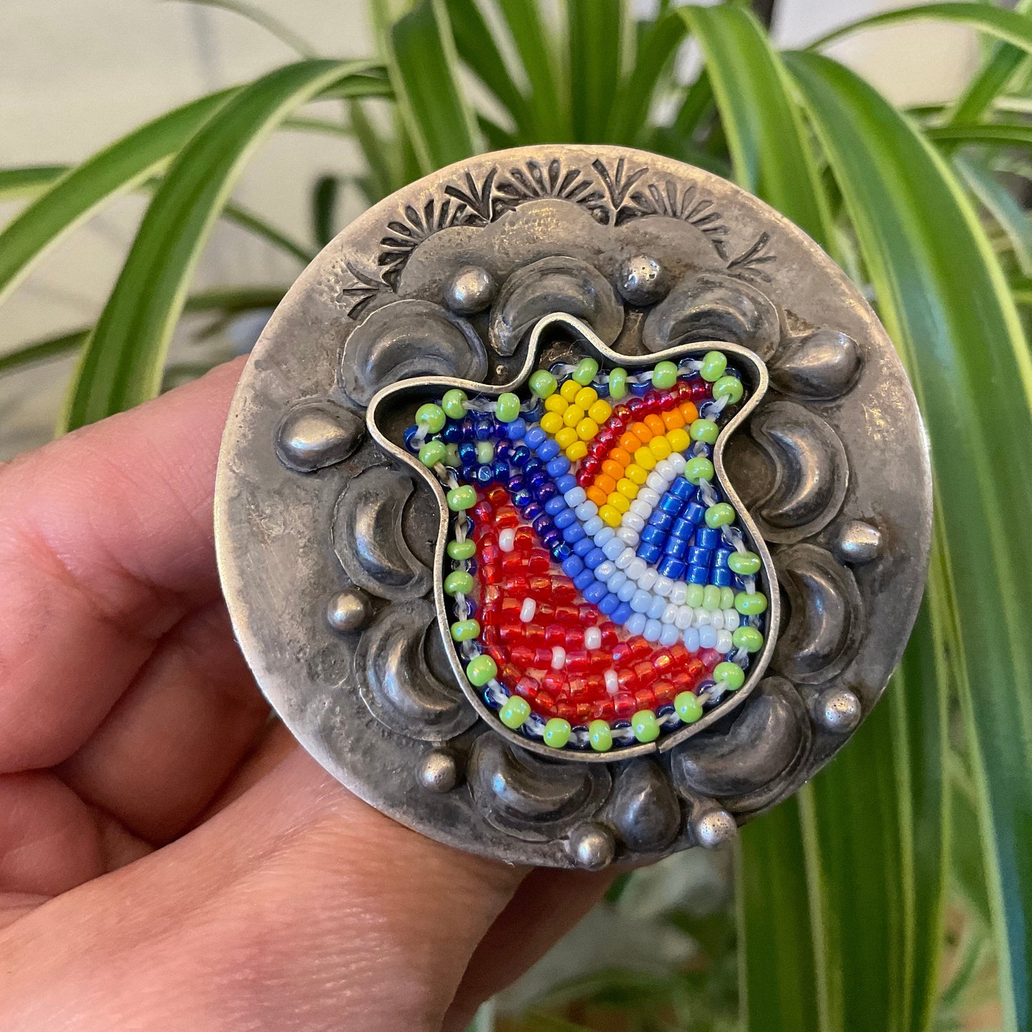 Sterling Silver beaded statement ring bohemian tulip Colors Of Etnika