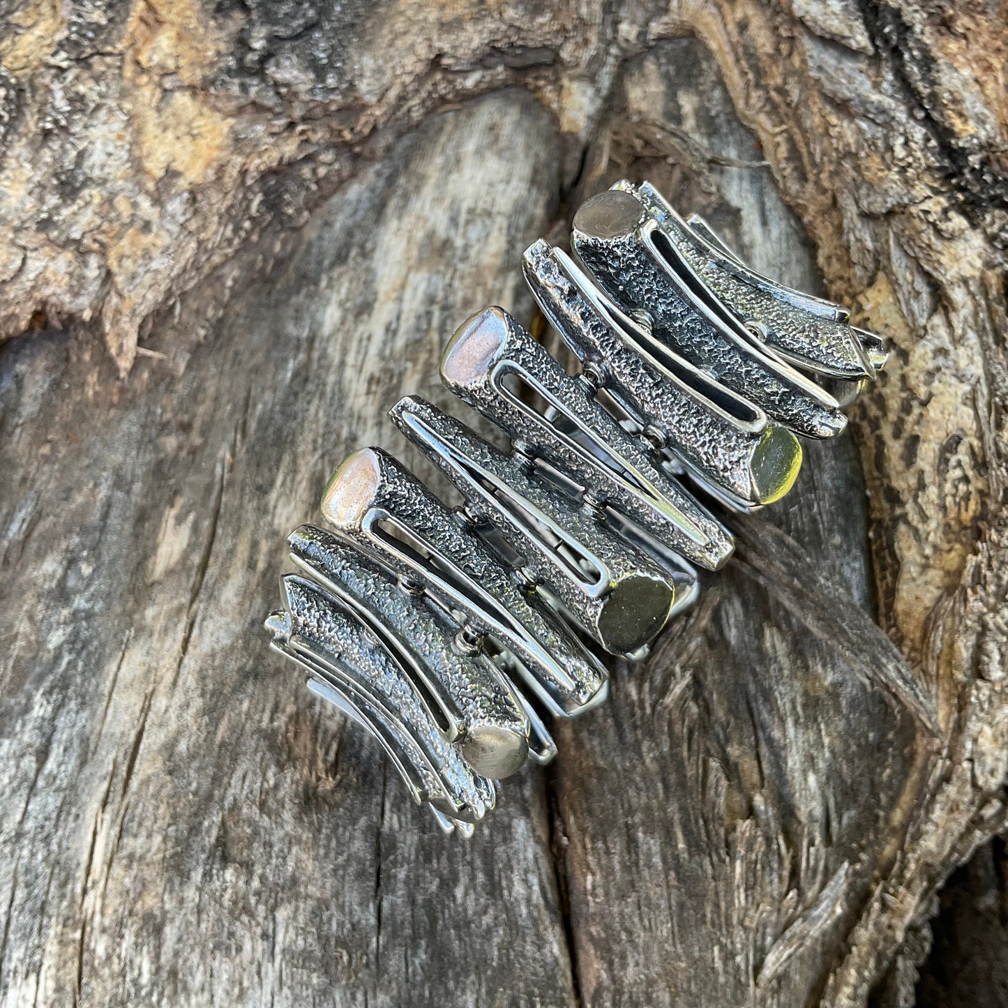 sterling silver modernist spike bracelet