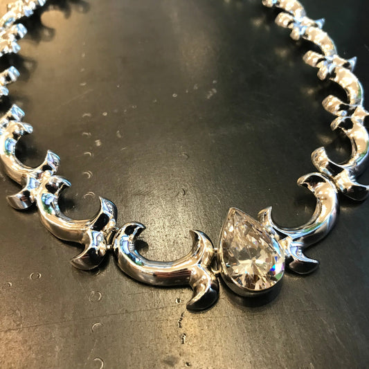 Sterling Silver vintage statement necklace collar