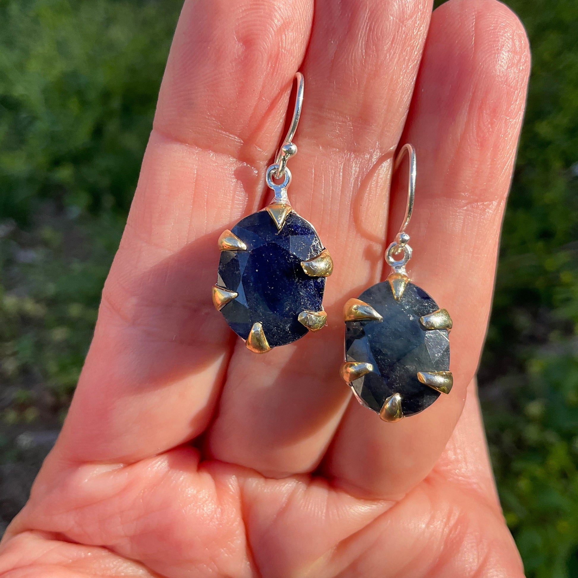 sterling Silver blue sapphire dangle  Earrings Colors Of Etnika