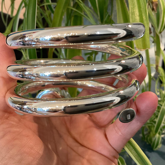 sterling silver modernist abstract Bracelet bangle cuff