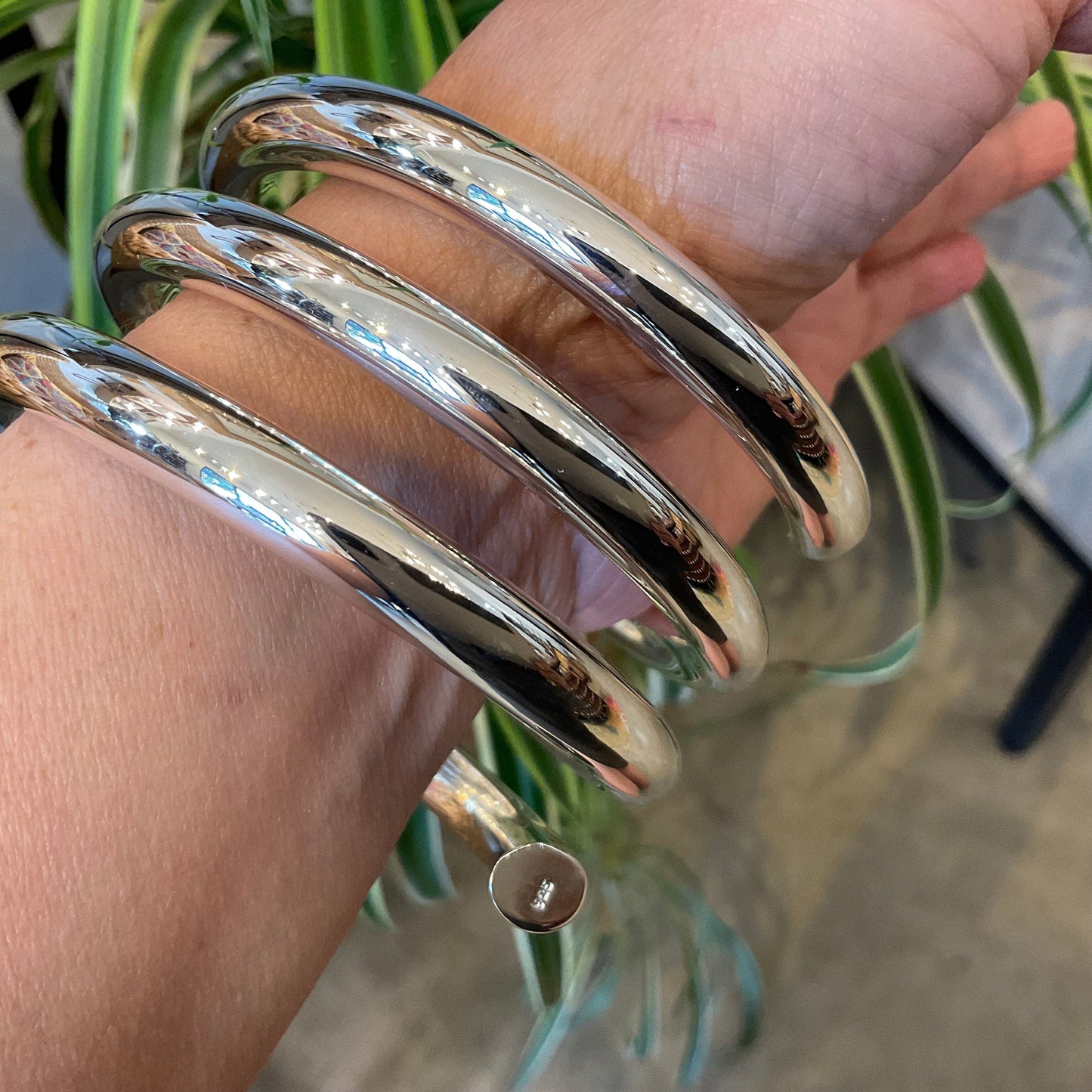 sterling silver modernist abstract Bracelet bangle cuff Colors Of Etnika