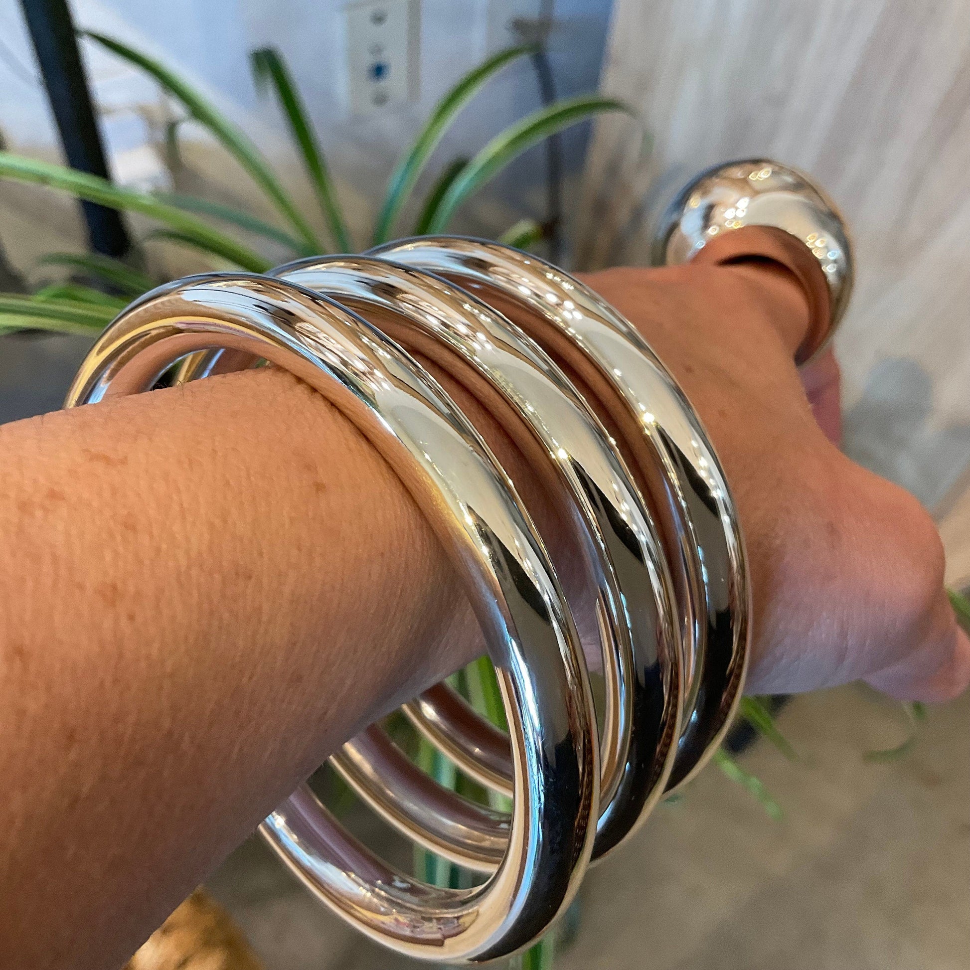 sterling silver modernist abstract Bracelet bangle cuff Colors Of Etnika