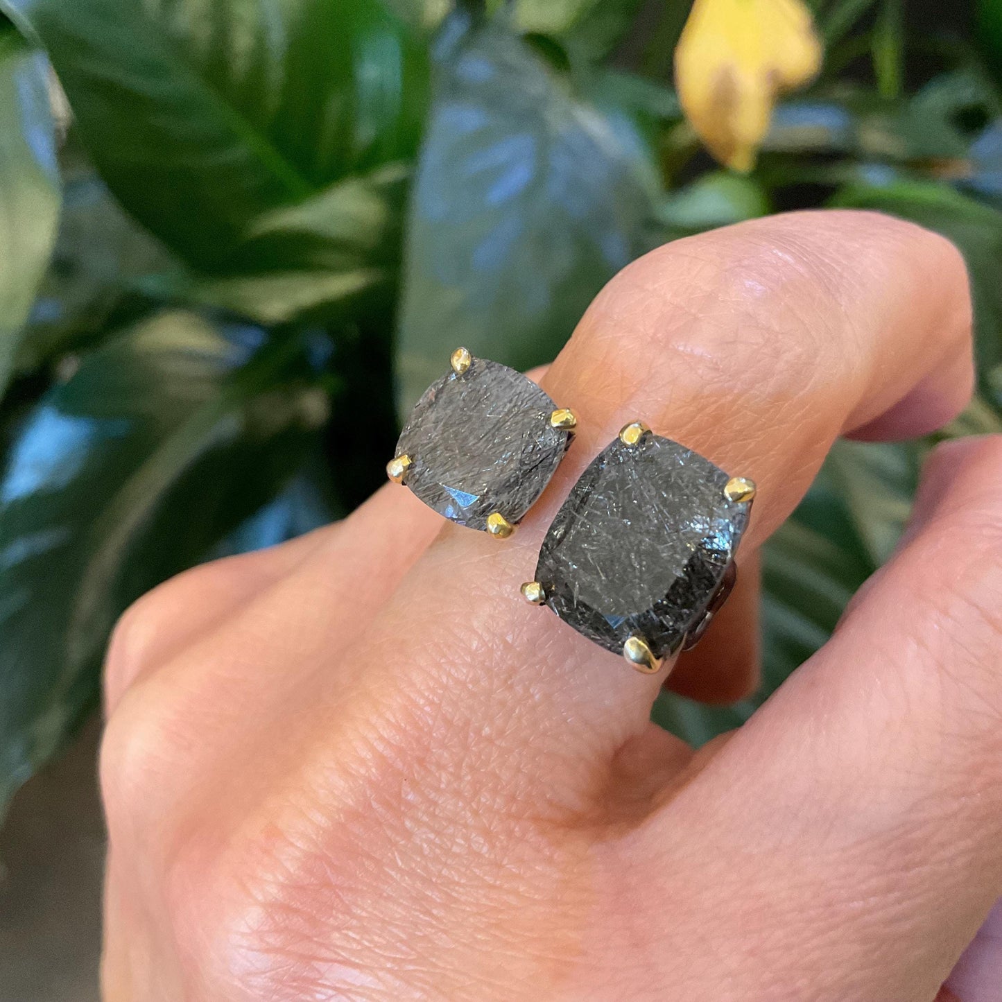 sterling silver rutilated quartz band ring 7 8 9