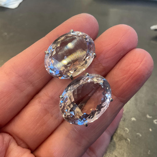 Sterling silver natural Ametrine Stud fancy statement Earrings