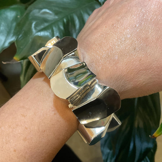 sterling silver modernist vintage abstract Bracelet