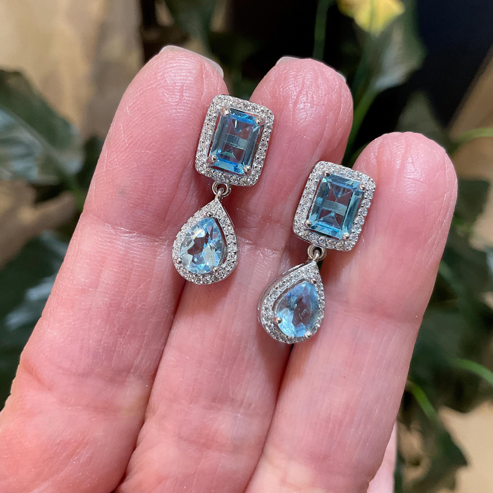Sterling Silver blue topaz small post earrings Colors Of Etnika