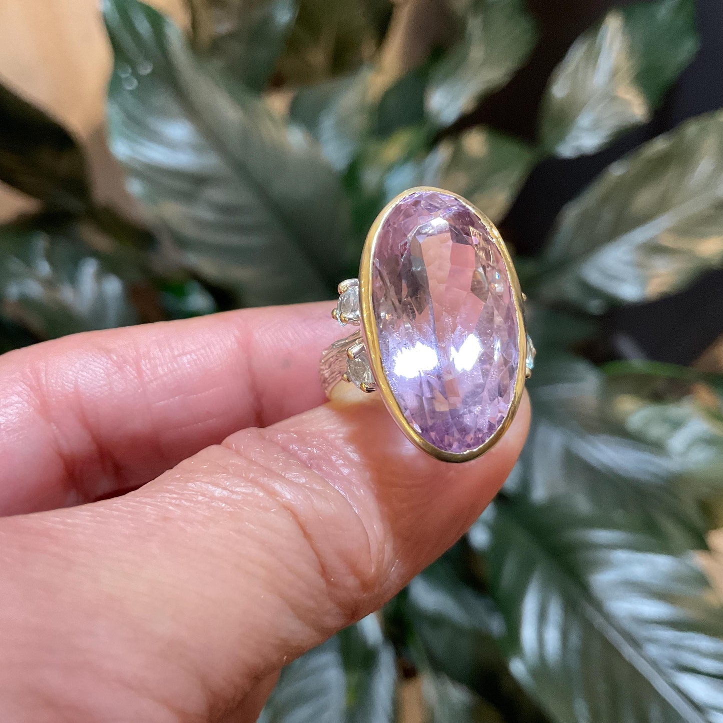 Sterling Silver Ametrine statement topaz ring 8