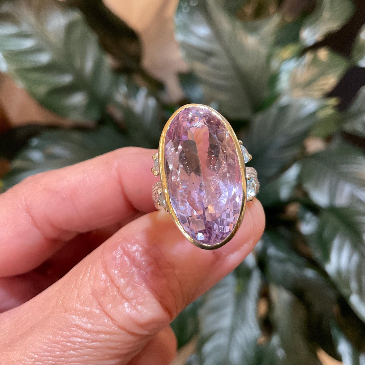 Sterling Silver Ametrine statement topaz ring 8