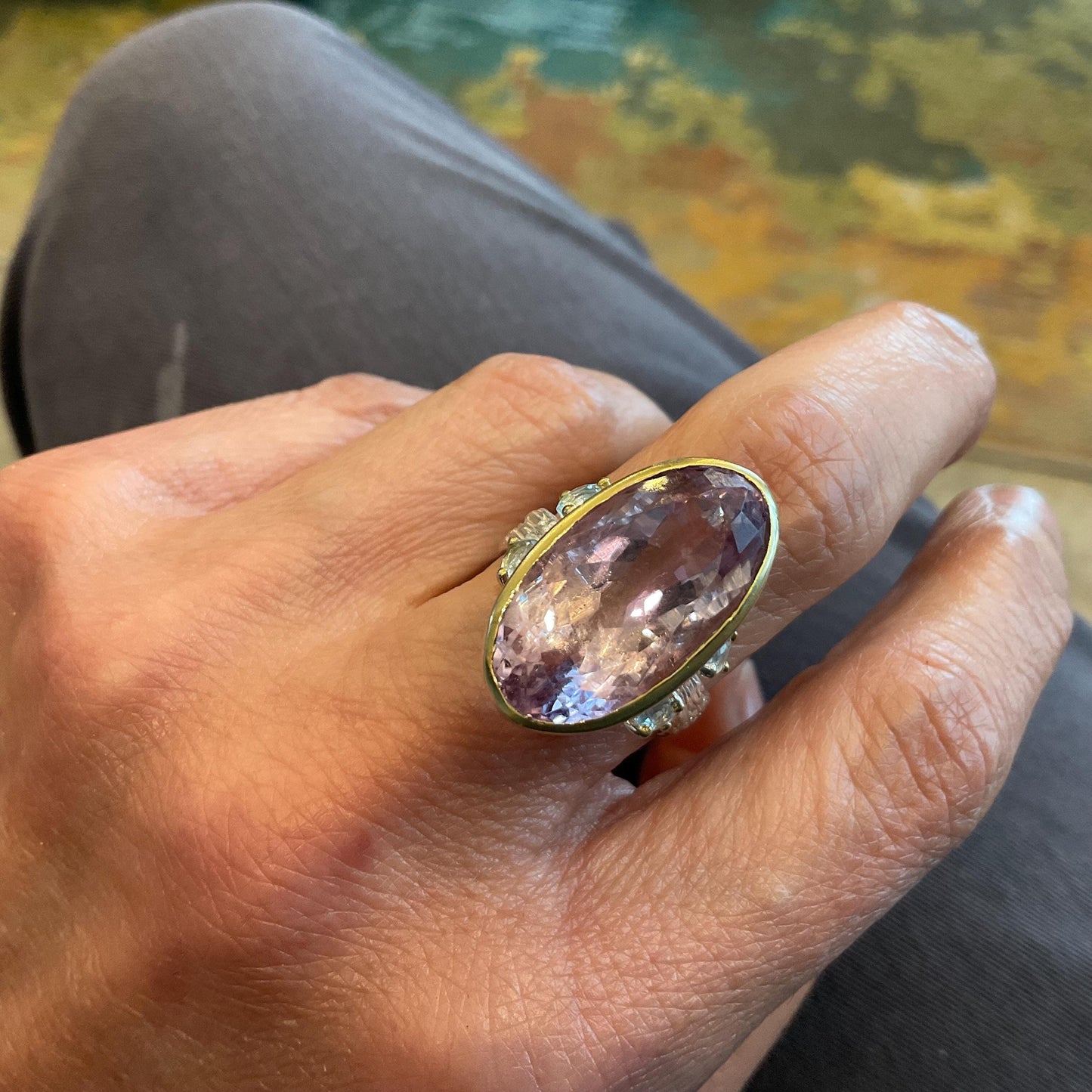Sterling Silver Ametrine statement topaz ring 8