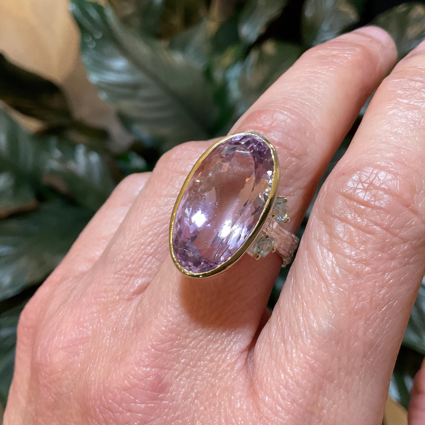 Sterling Silver Ametrine statement topaz ring 8