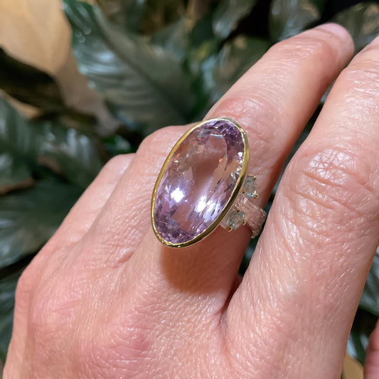 Sterling Silver Ametrine statement topaz ring 8