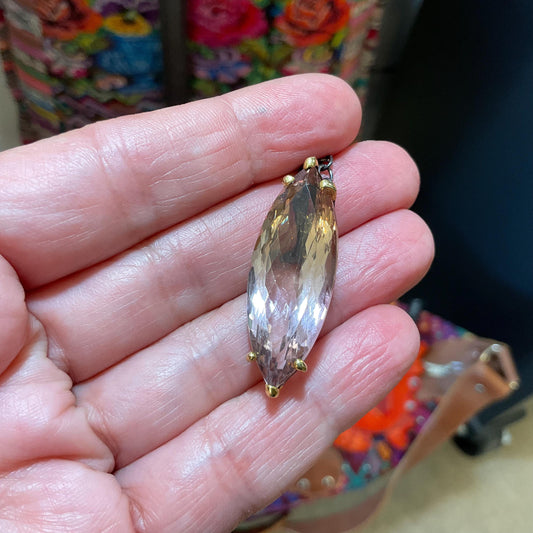 sterling silver Marquis cut ametrine pendant with necklace 38ct