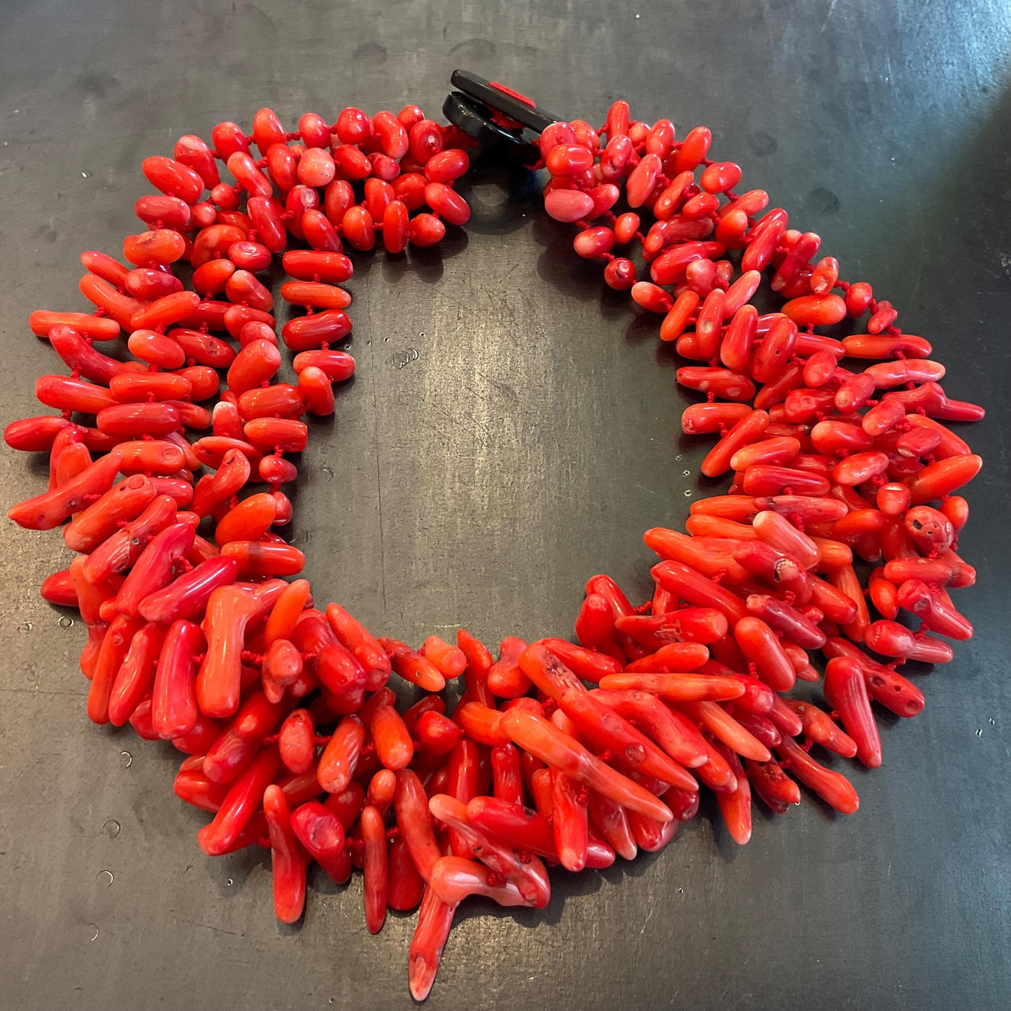 Statement Natural Red Coral Oversize Coral Necklace Collar