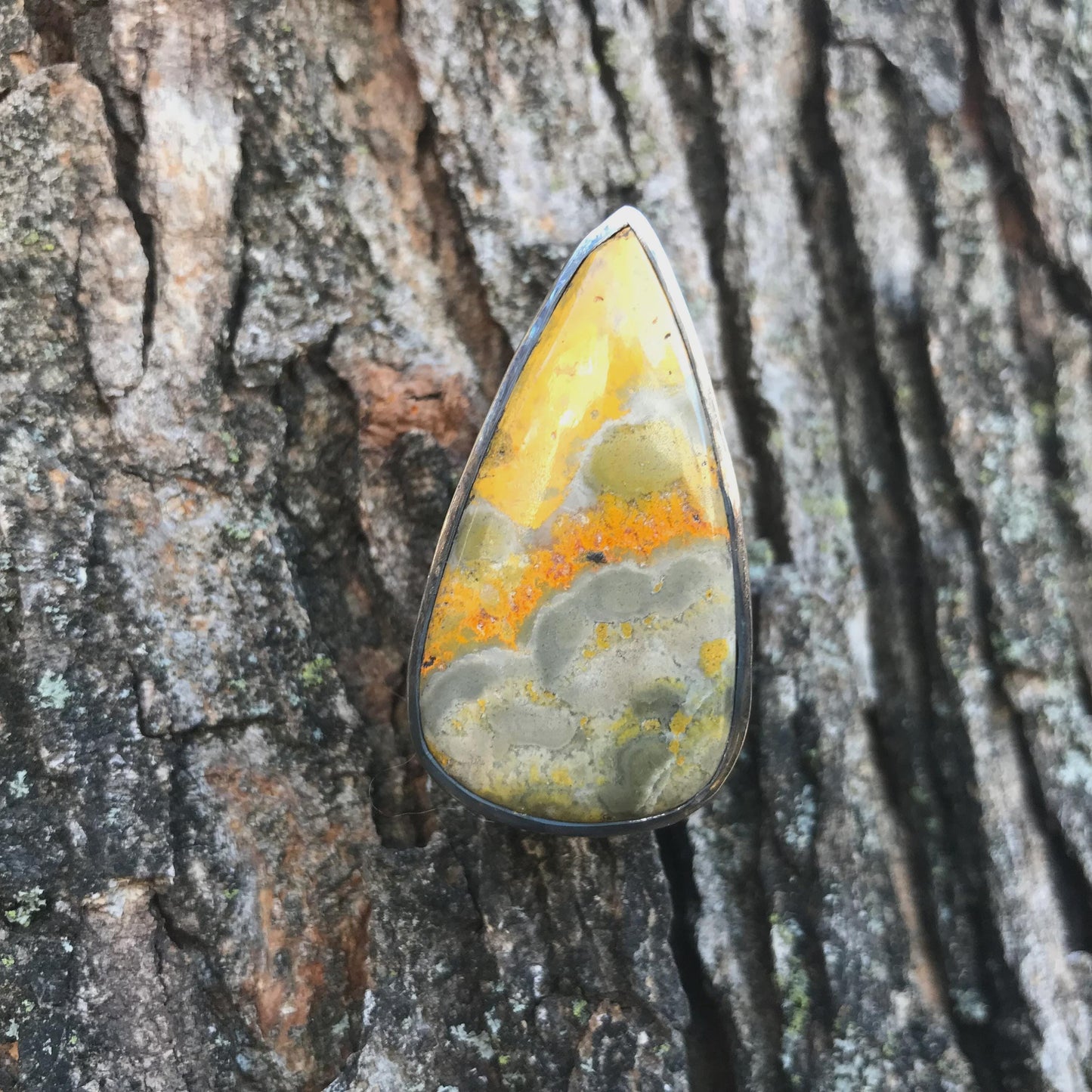 Sterling Statement designer yellow jasper ring 9